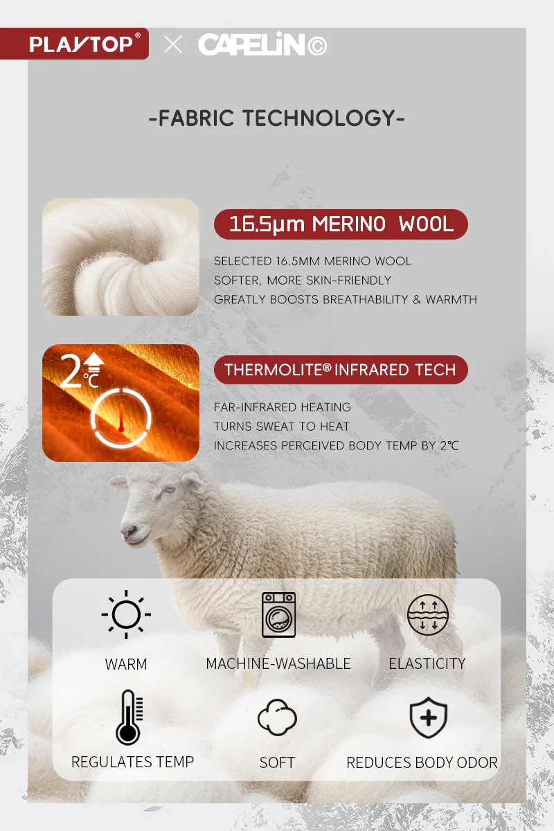 Ultra-Fine Merino Wool Unisex Snowboard & Ski Base Layer - Image 8