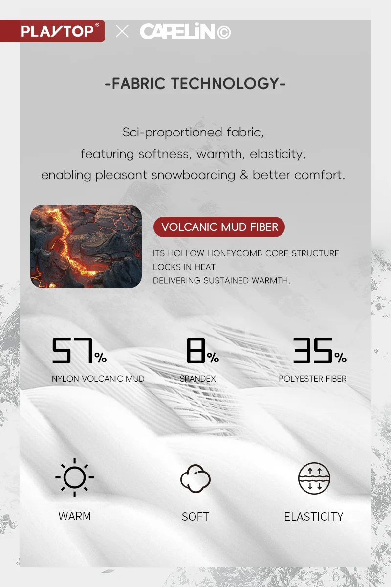 Volcanic Clay Unisex Snowboard & Ski Baselayer - Image 9